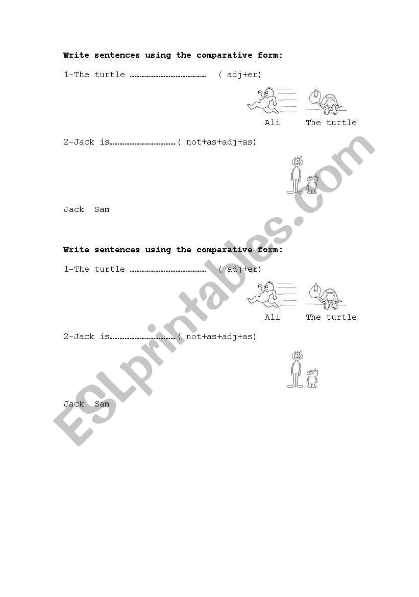 comparing worksheet