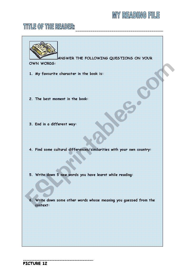 READING FILE worksheet