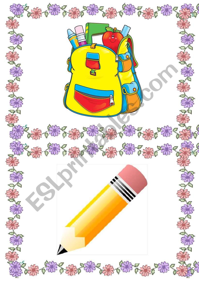 School Objects flashcards (set 1)