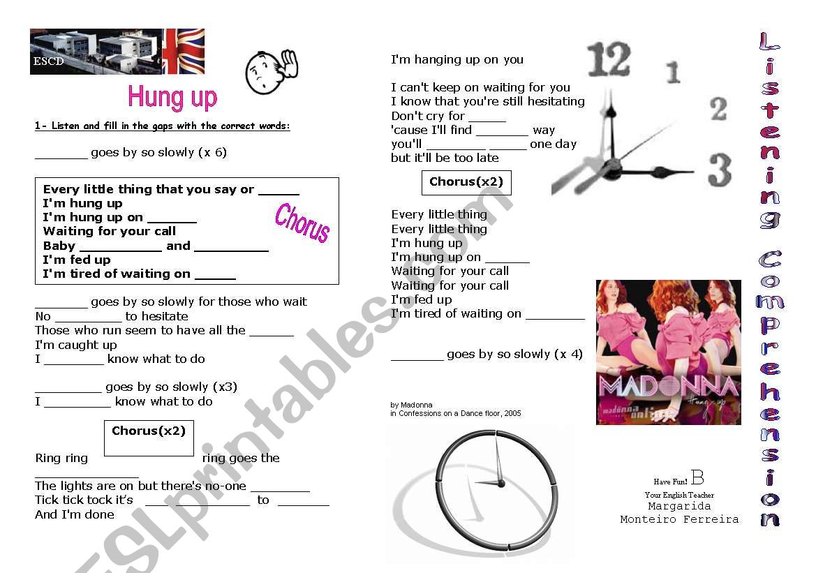 Hung Up ( Madonna) worksheet