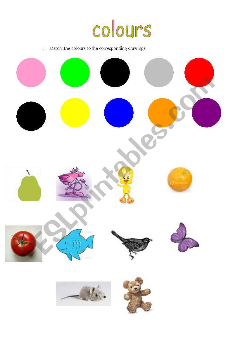 colours worksheet