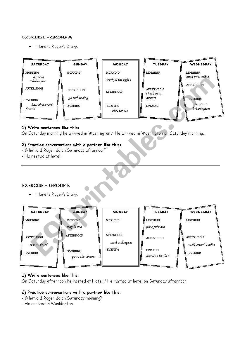 Past Simple Conversation  worksheet