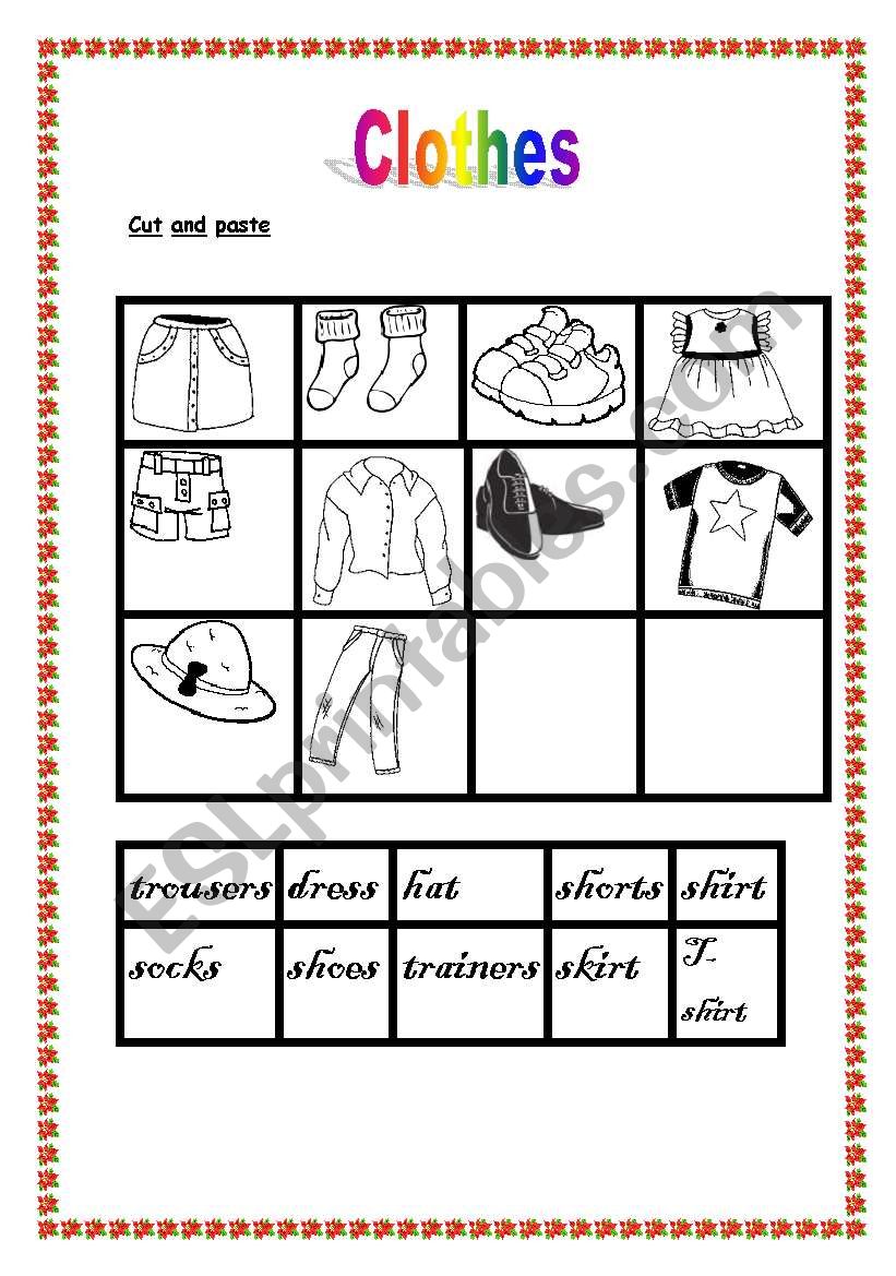 Clothes worksheet