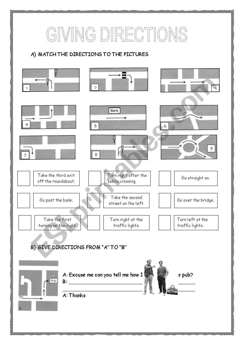 GIVING DIRECTIONS 3RD PART worksheet