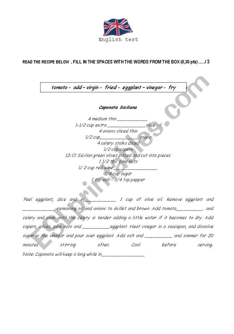 english-for-catering-test-esl-worksheet-by-catedo
