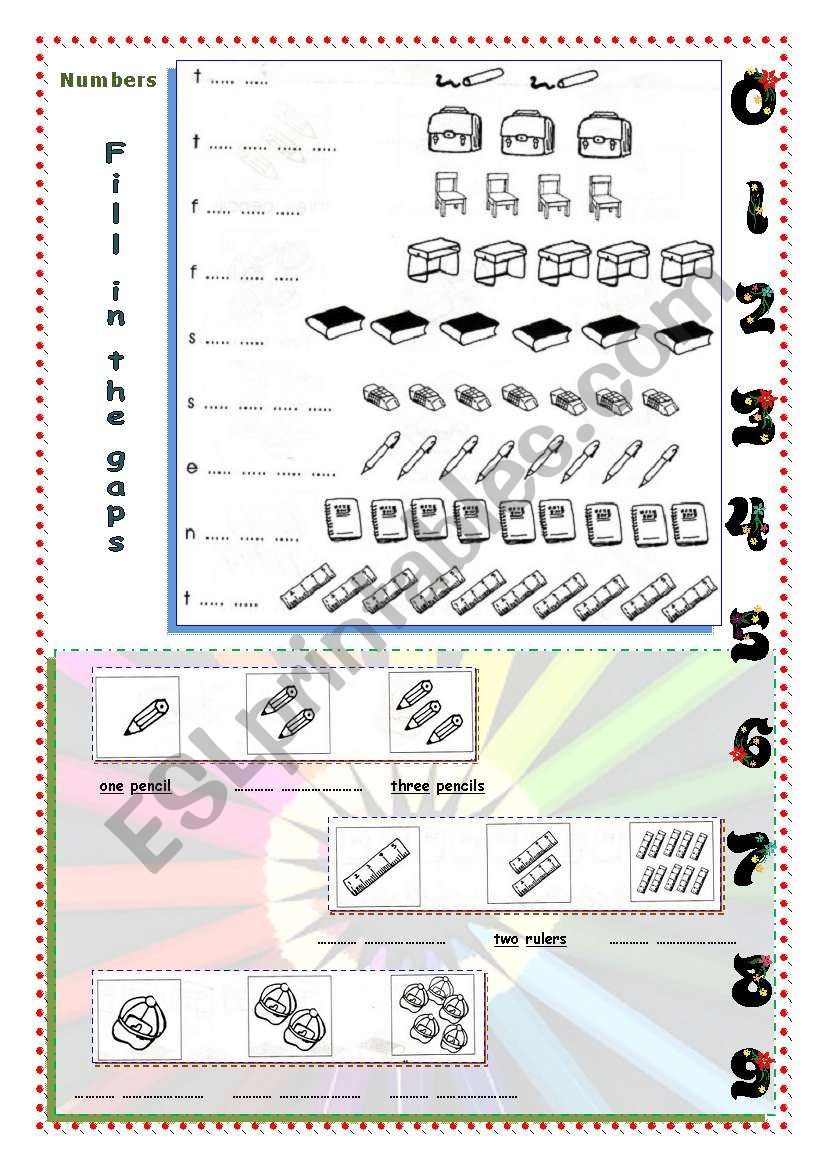 Numbers worksheet