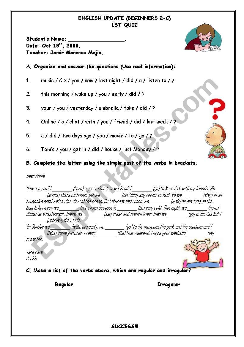 Simple Past worksheet