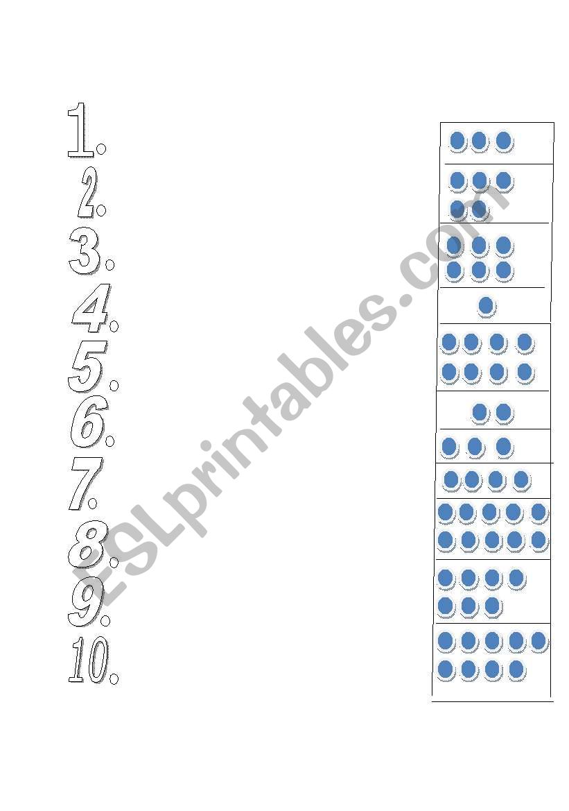 Number matching worksheet worksheet