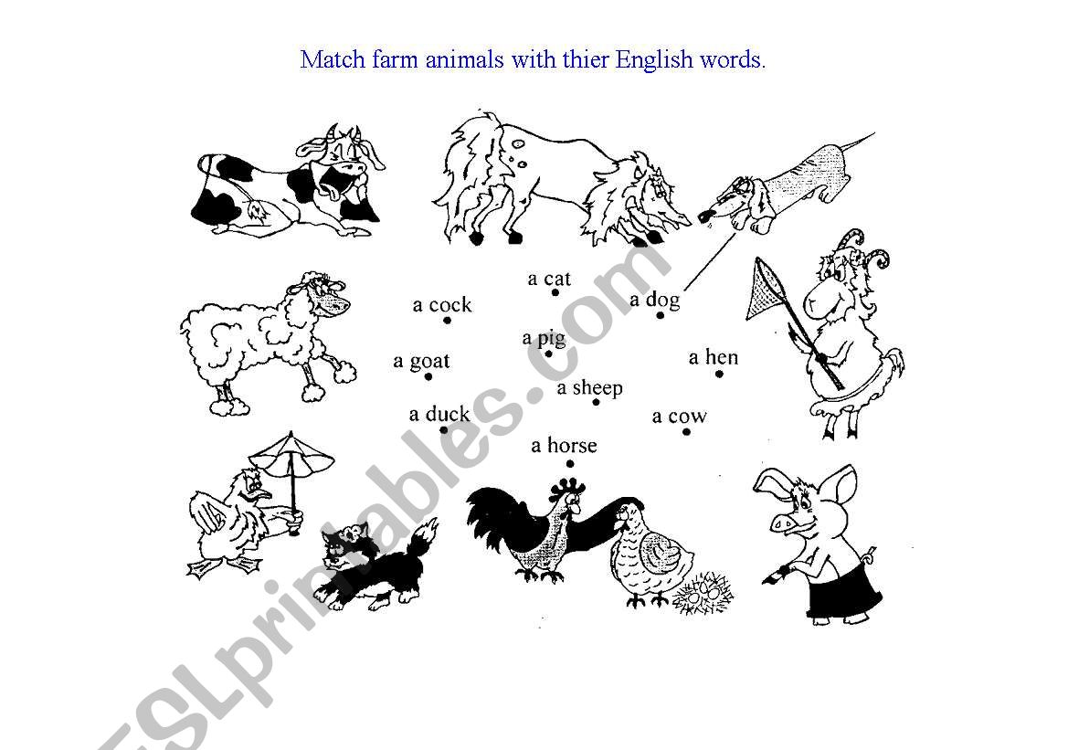 farm animals worksheet