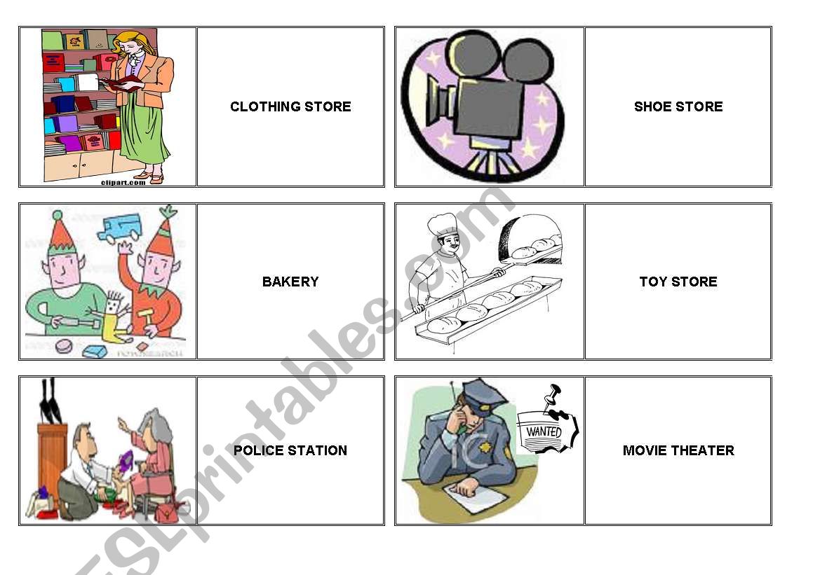 PLACES - DOMINO - PART 3 worksheet