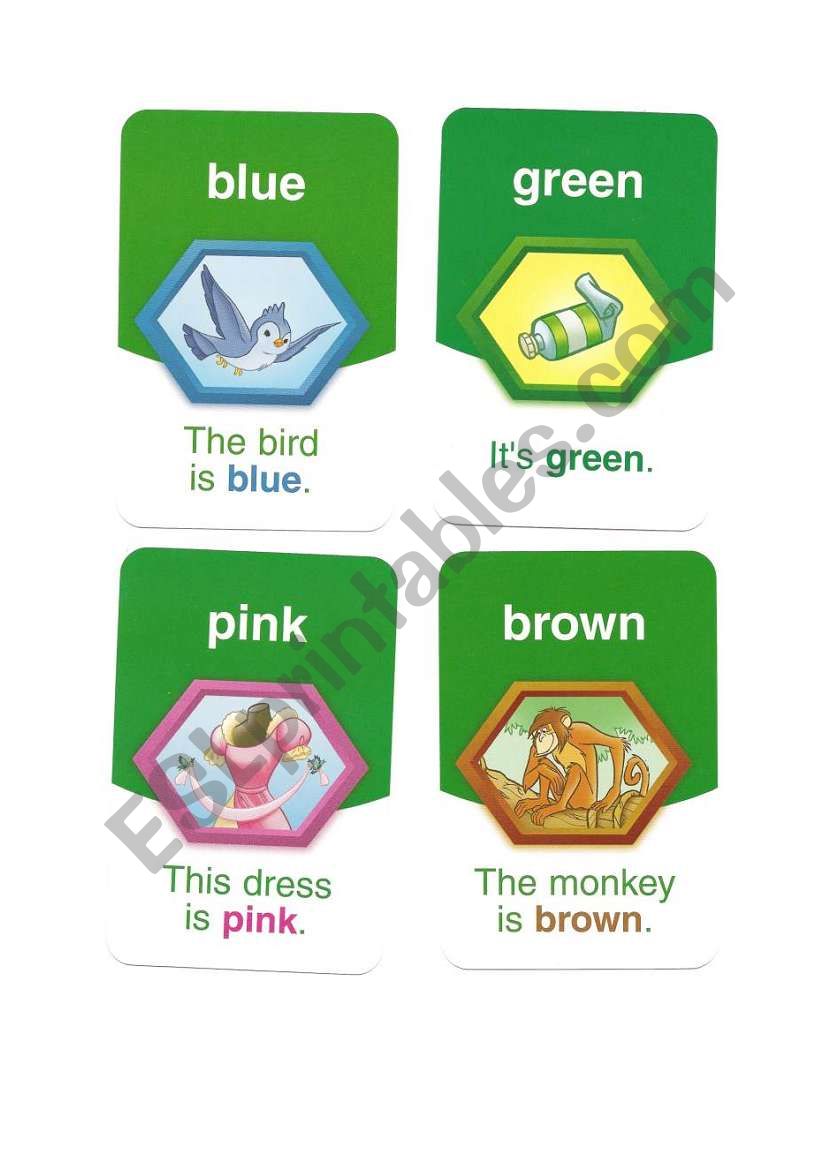 Colours cards(1/3) worksheet