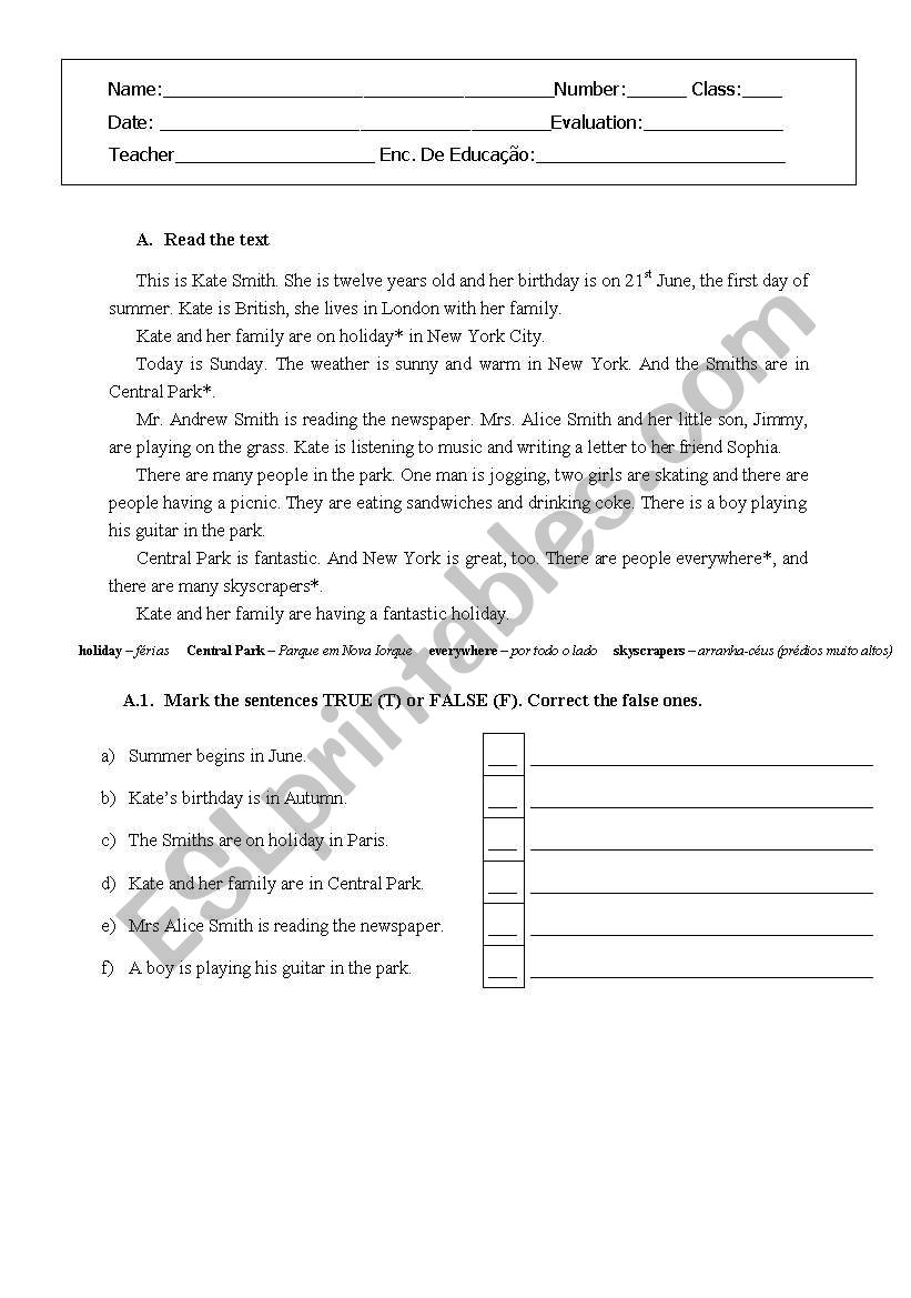 present Continuous worksheet