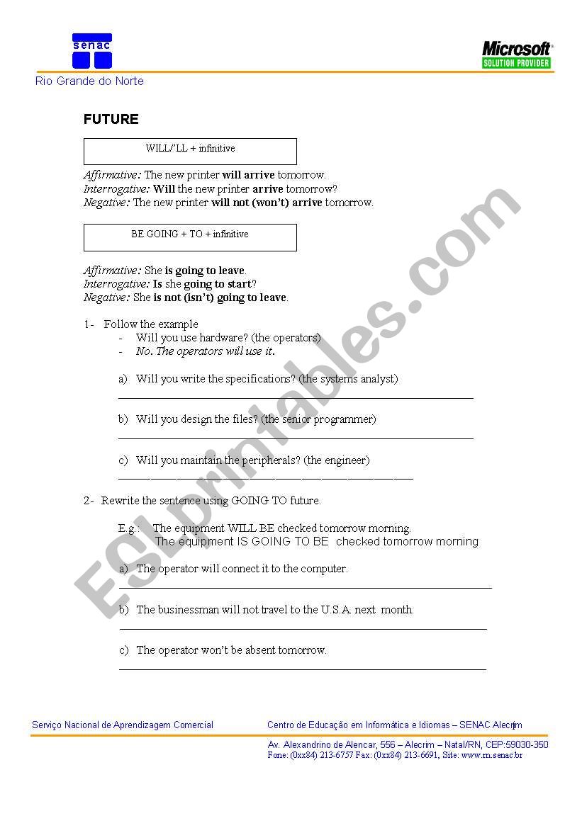 future worksheet