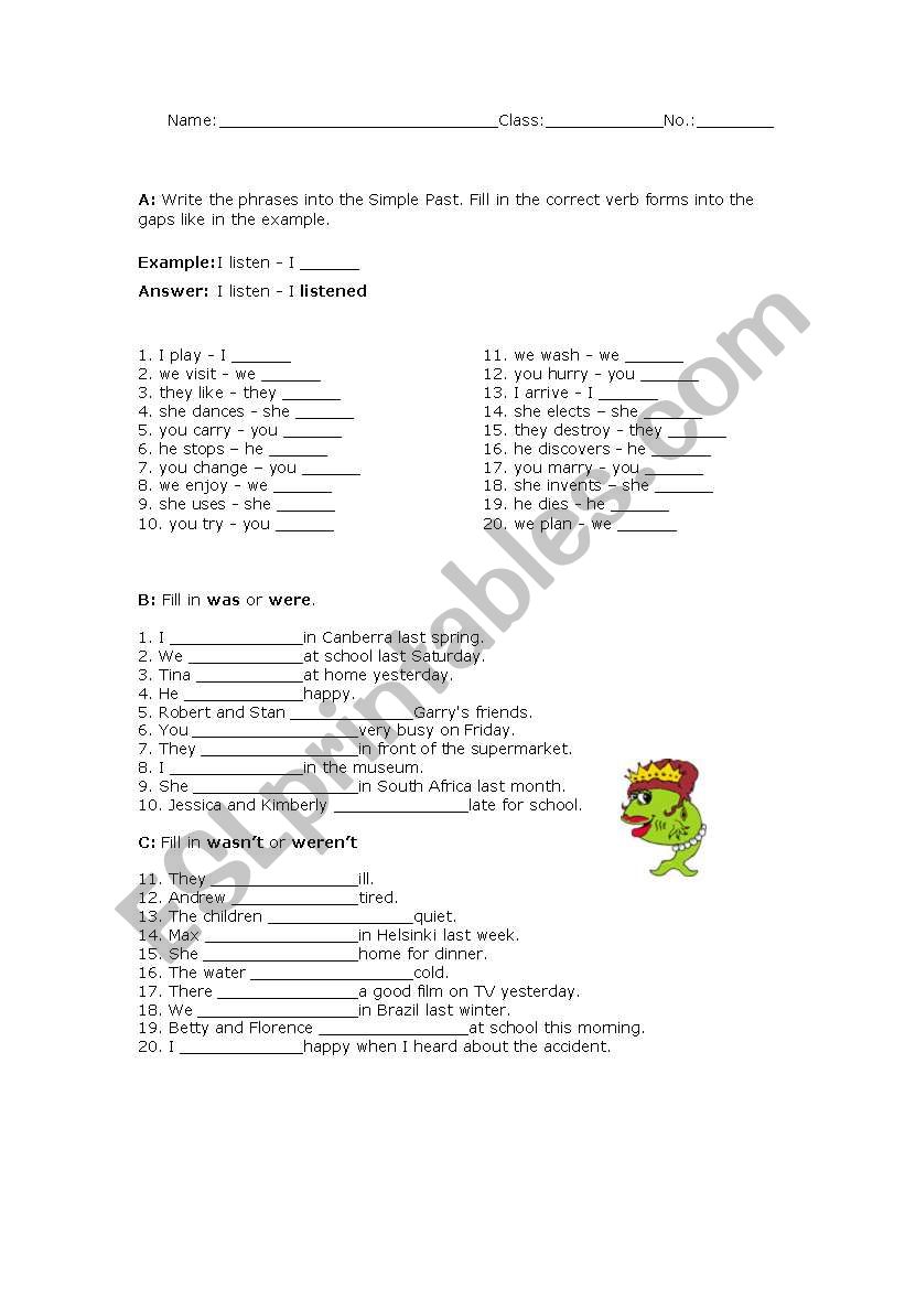 Simple Past worksheet