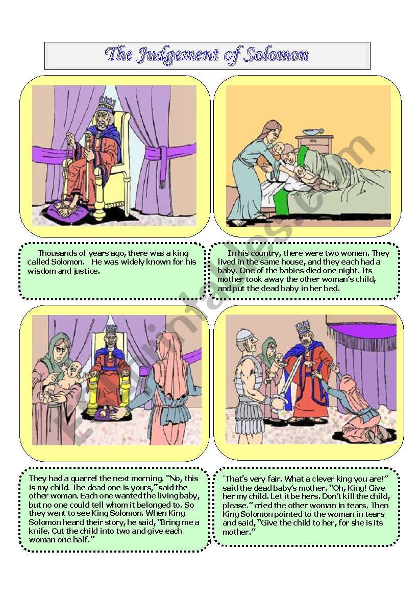 The Judgement of Solomon worksheet