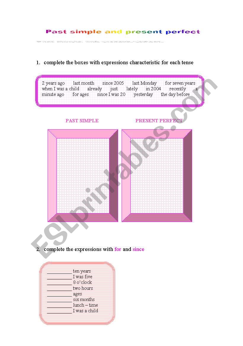 present perfect and past simple