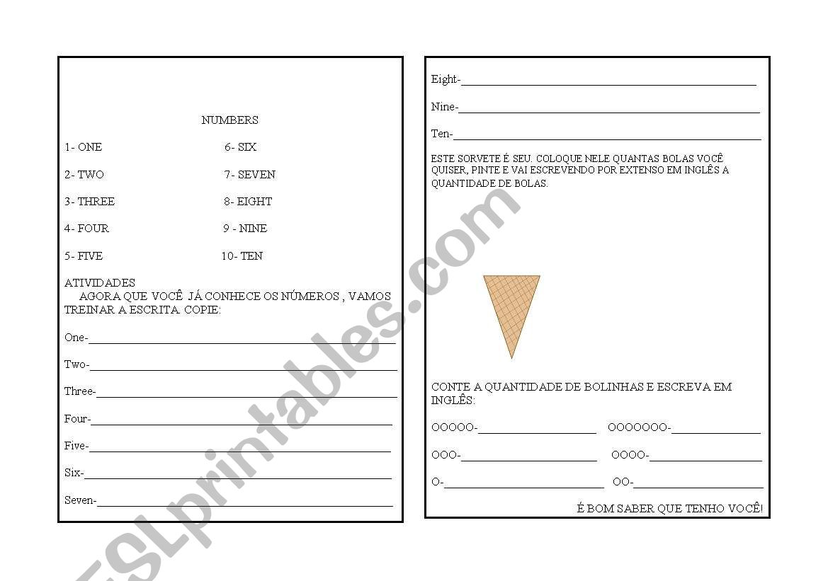 Numbers worksheet