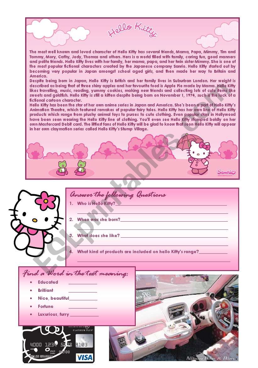 Hello Kitty worksheet