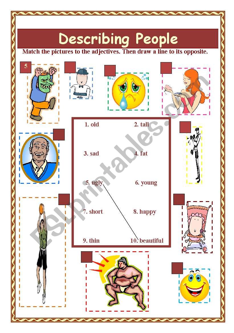 Describing people worksheet