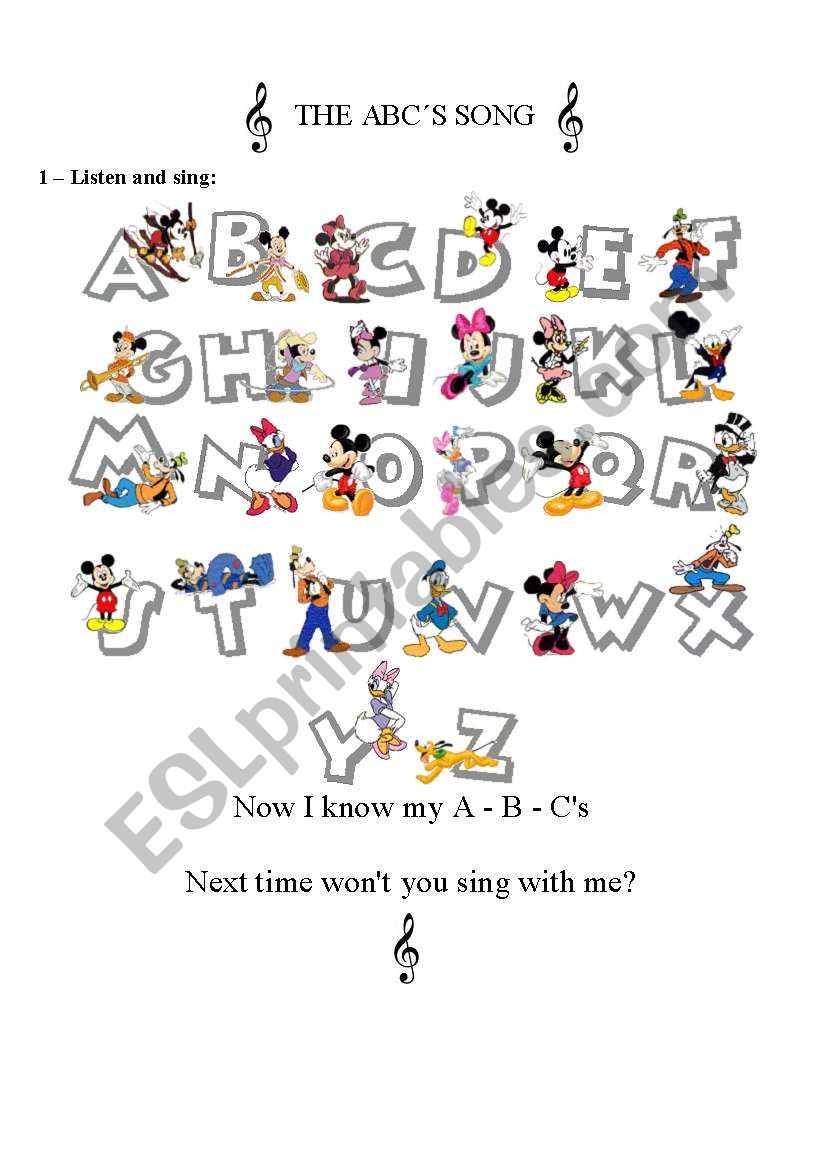 ABCs song worksheet