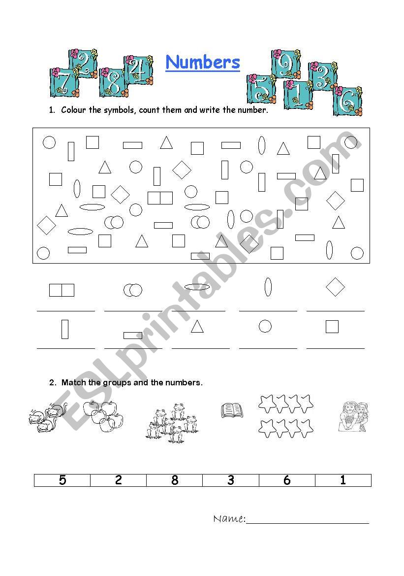 Numbers 1-10 worksheet