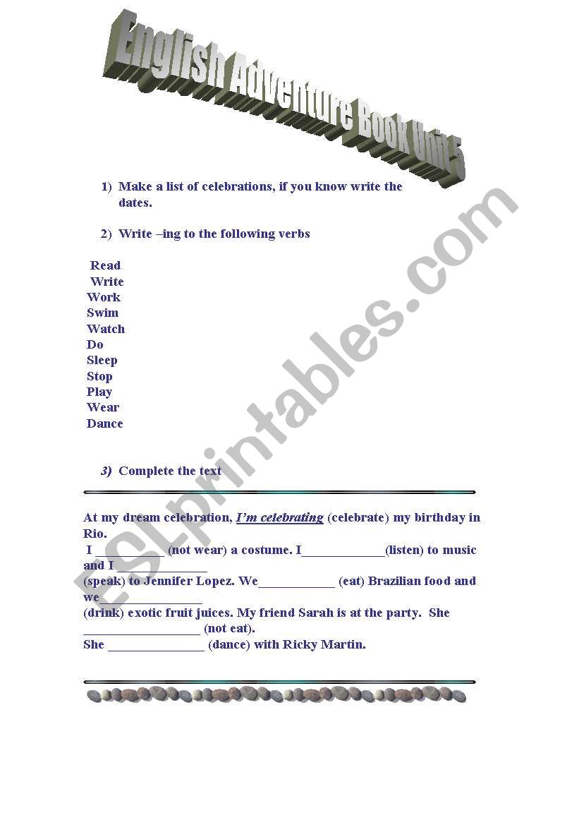 Present Continuous  worksheet