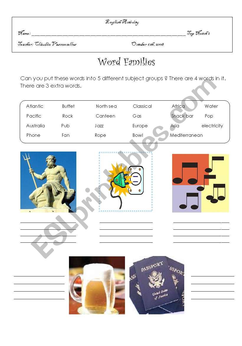 World Family worksheet