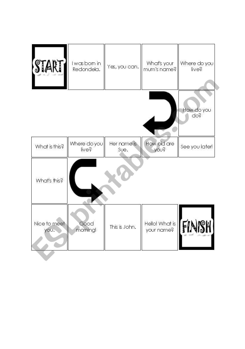 greeting game worksheet