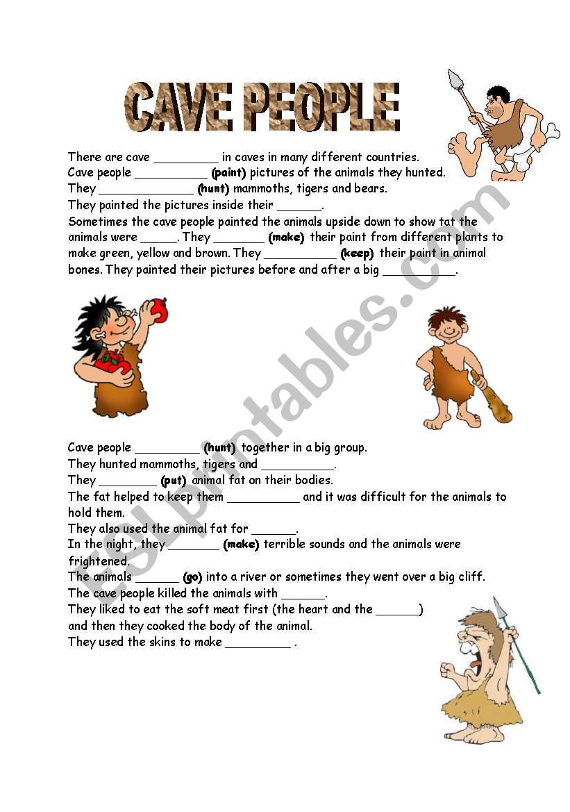 CAVE PEOPLE worksheet