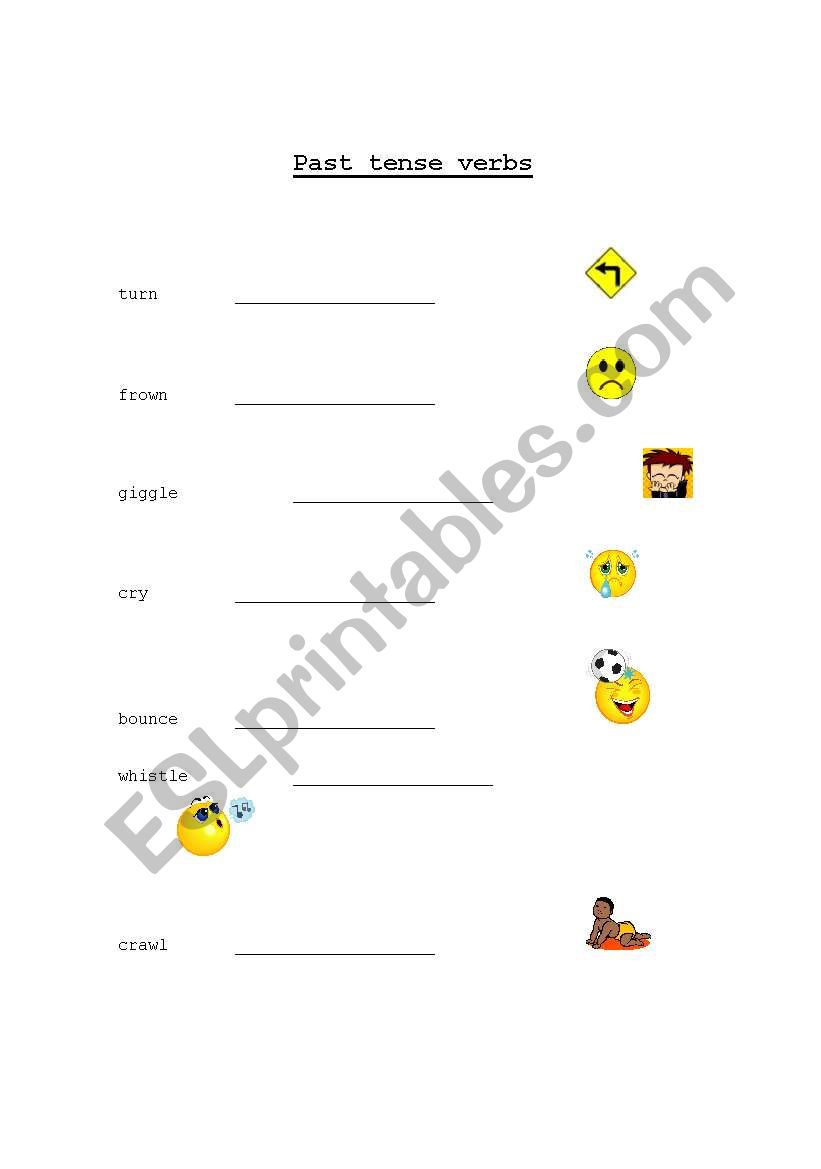 Regular verbs - past tense worksheet