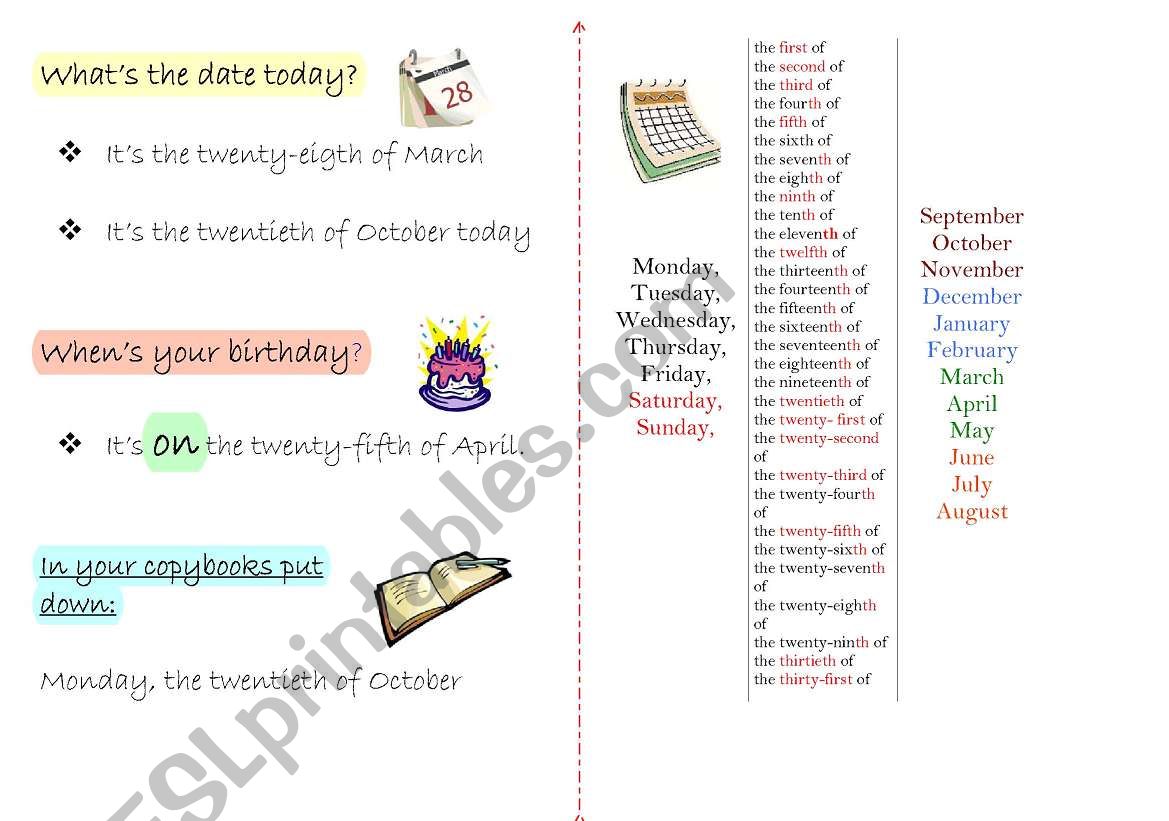 whats the date? worksheet