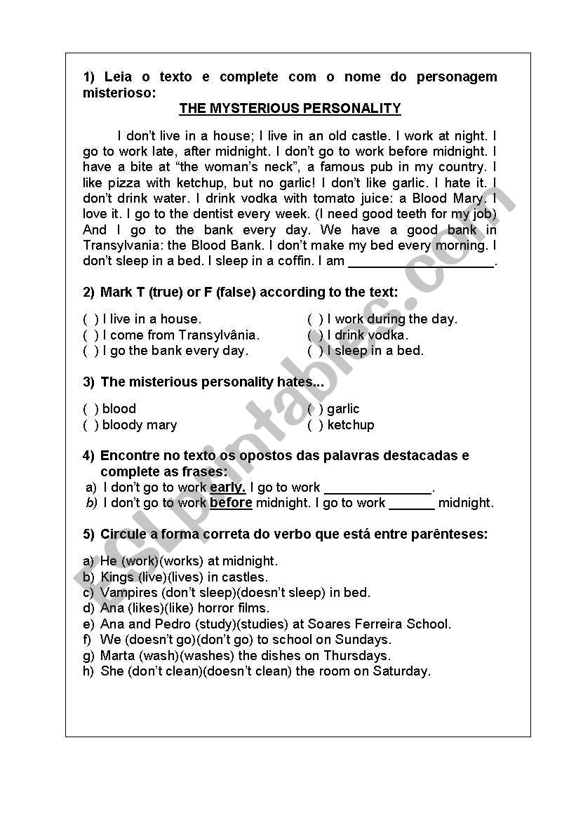 Halloween - Simple Present worksheet