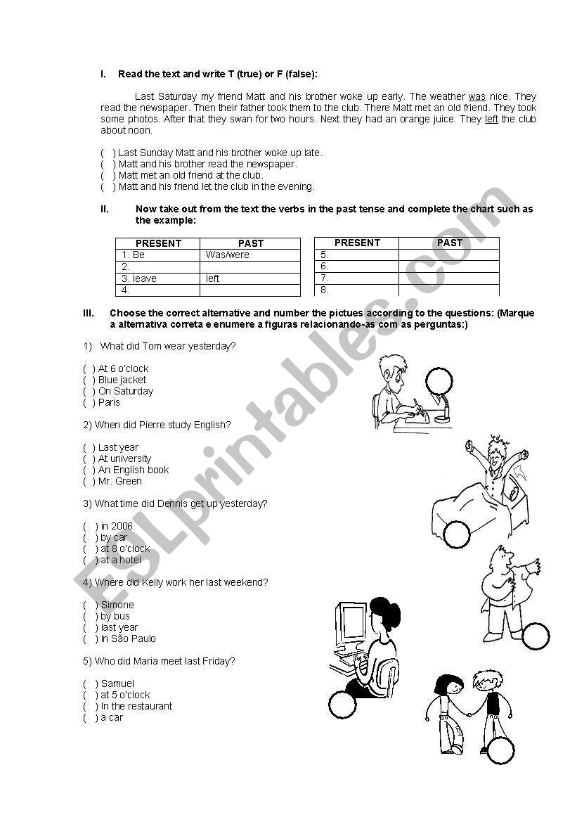 Simple past worksheet