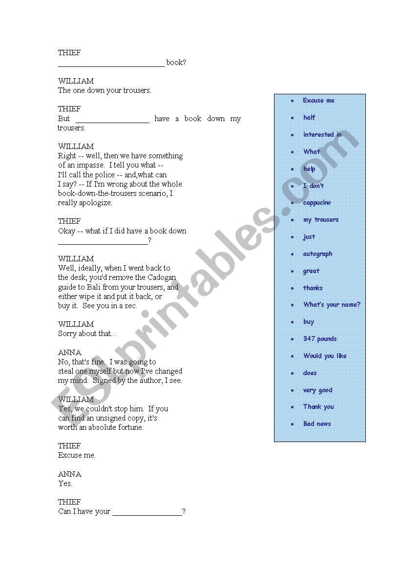 NOTTING HILL PART 2 worksheet