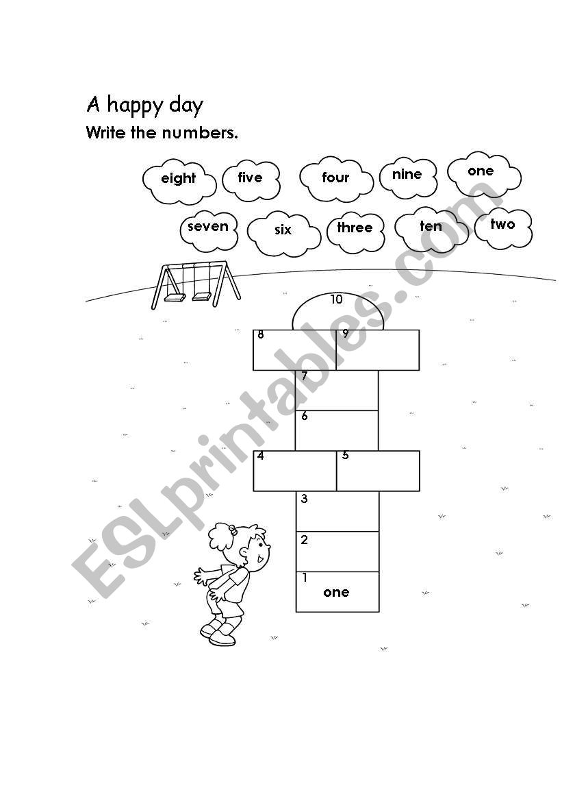 a happy day numbers worksheet