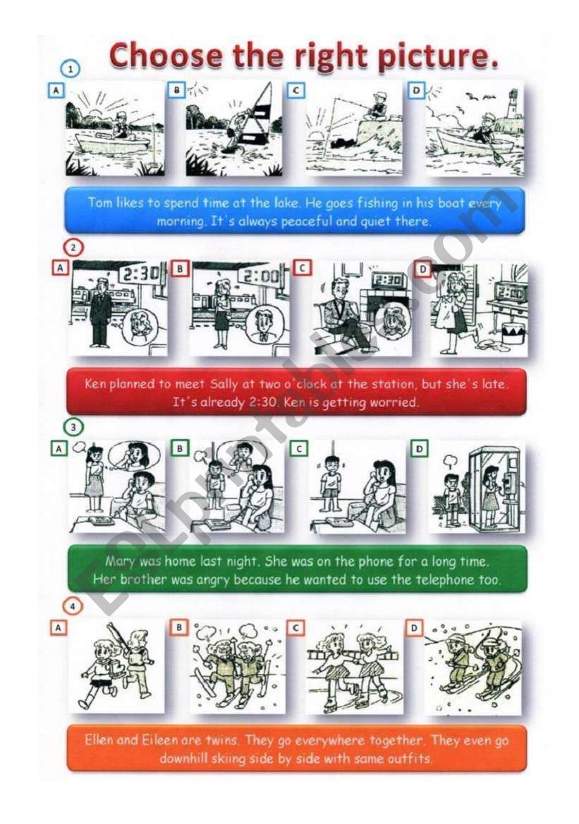 choose the right one on worksheet