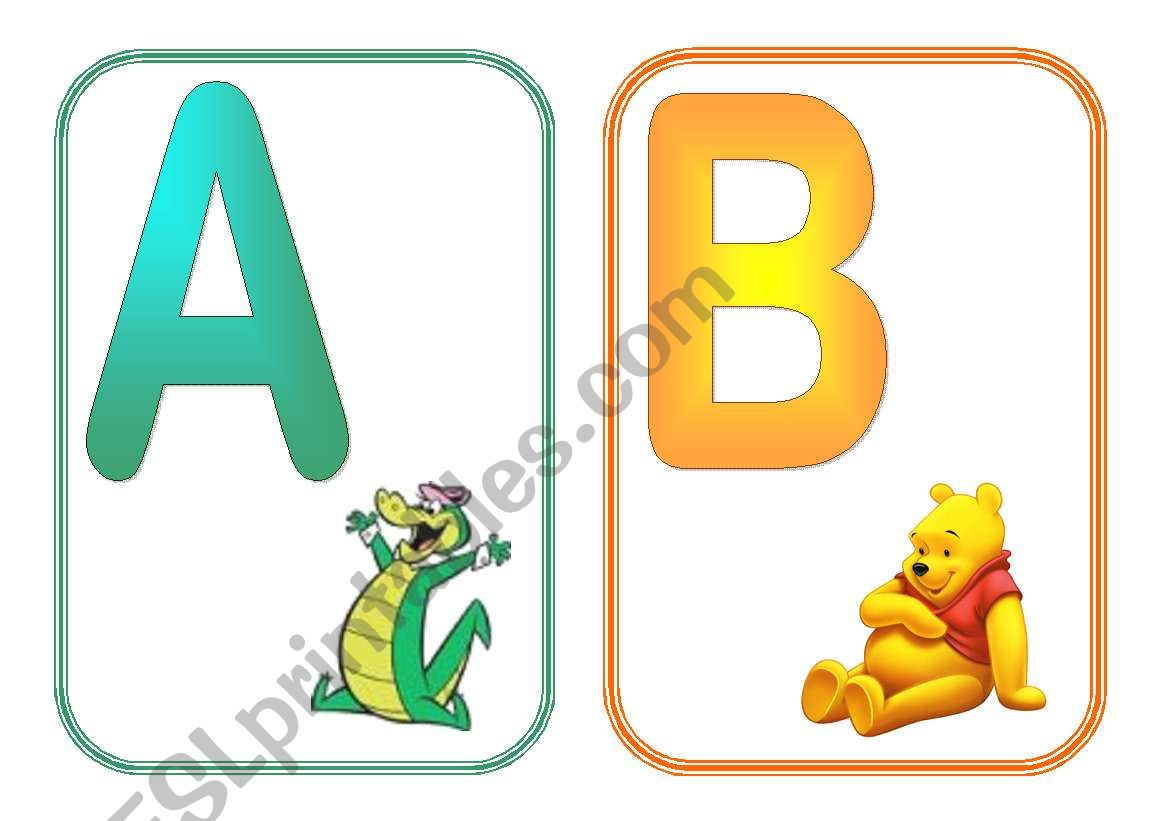 A-B alphabet flashcards worksheet