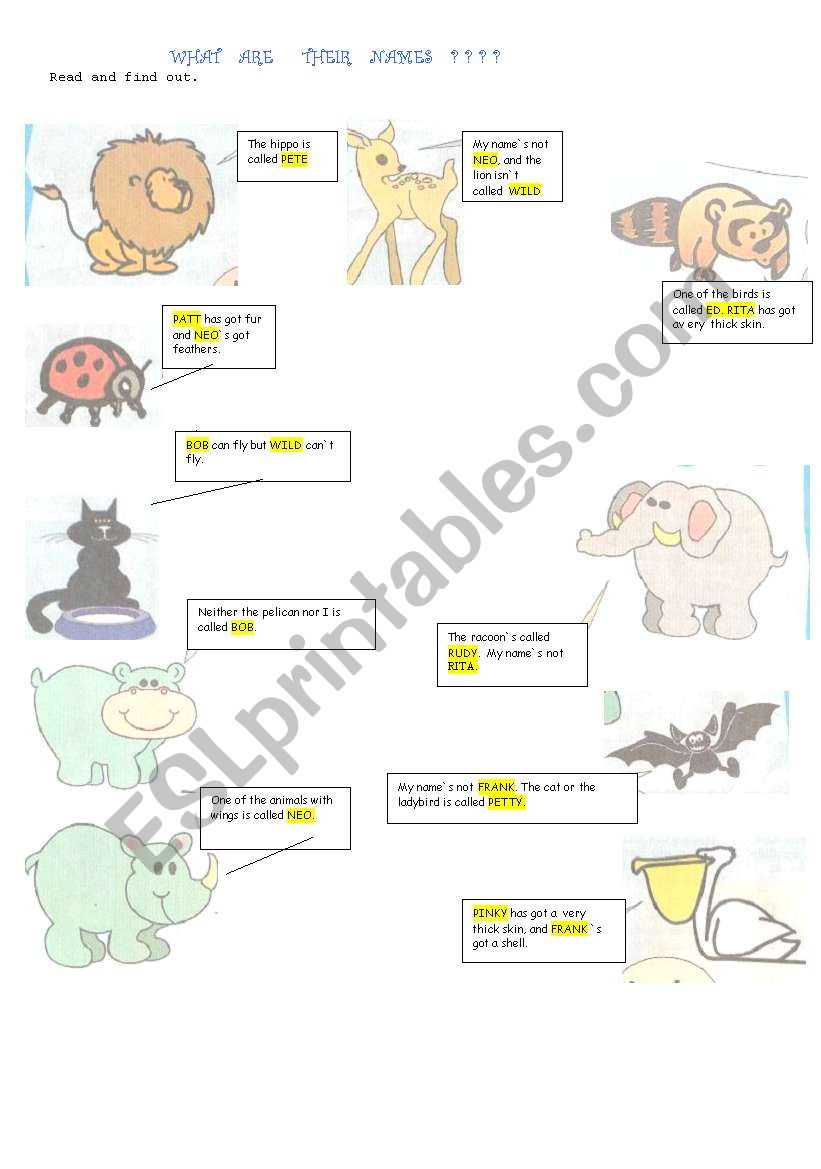 animal game- adaptation worksheet