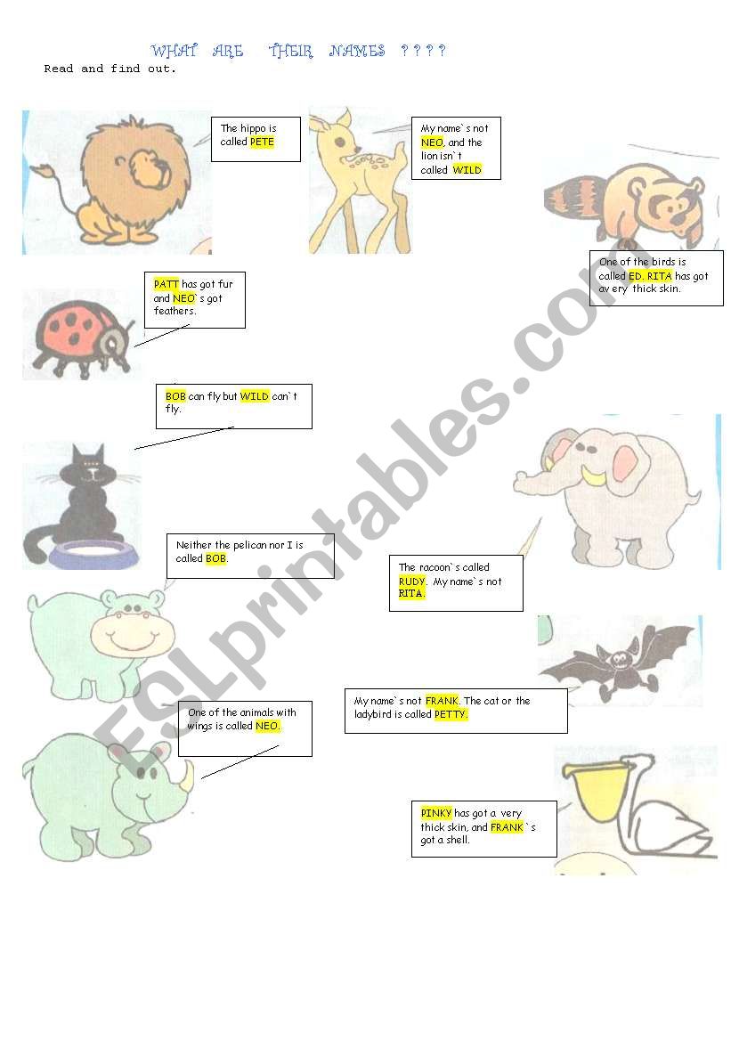 animal game- adaptation worksheet