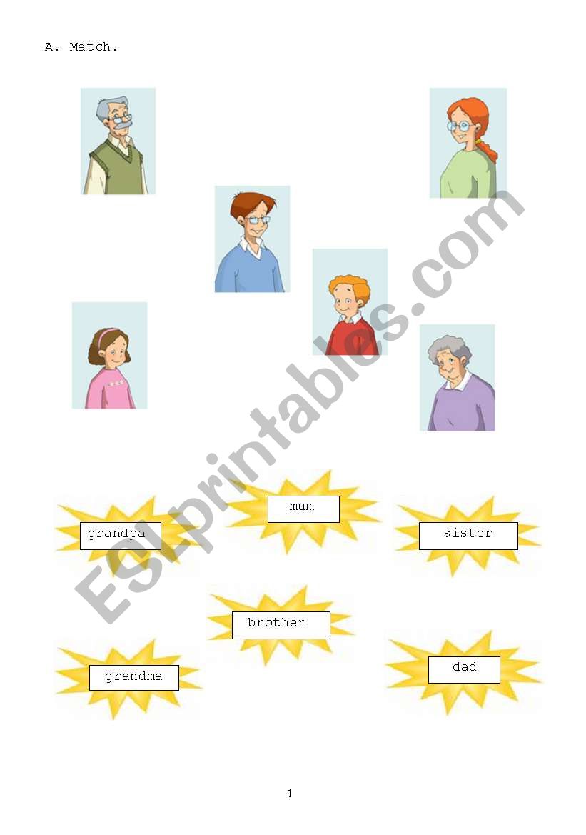 Family members worksheet