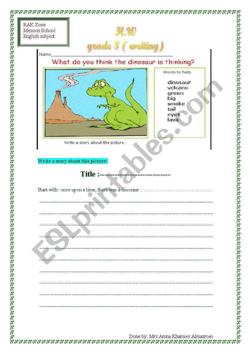write a story worksheet