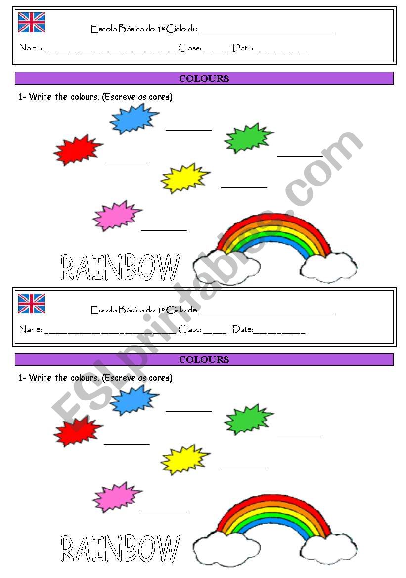 colours worksheet