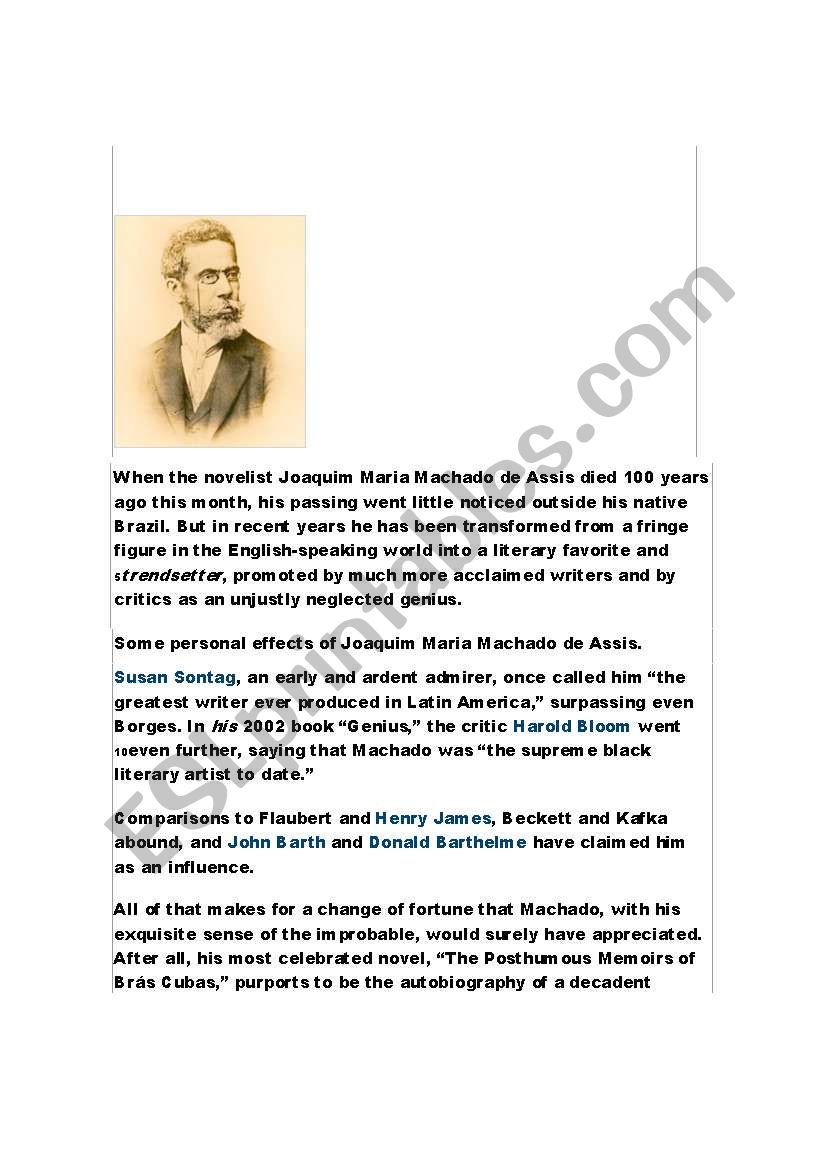 Machado de Assis worksheet