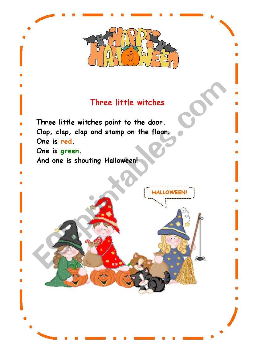 three little witches worksheet