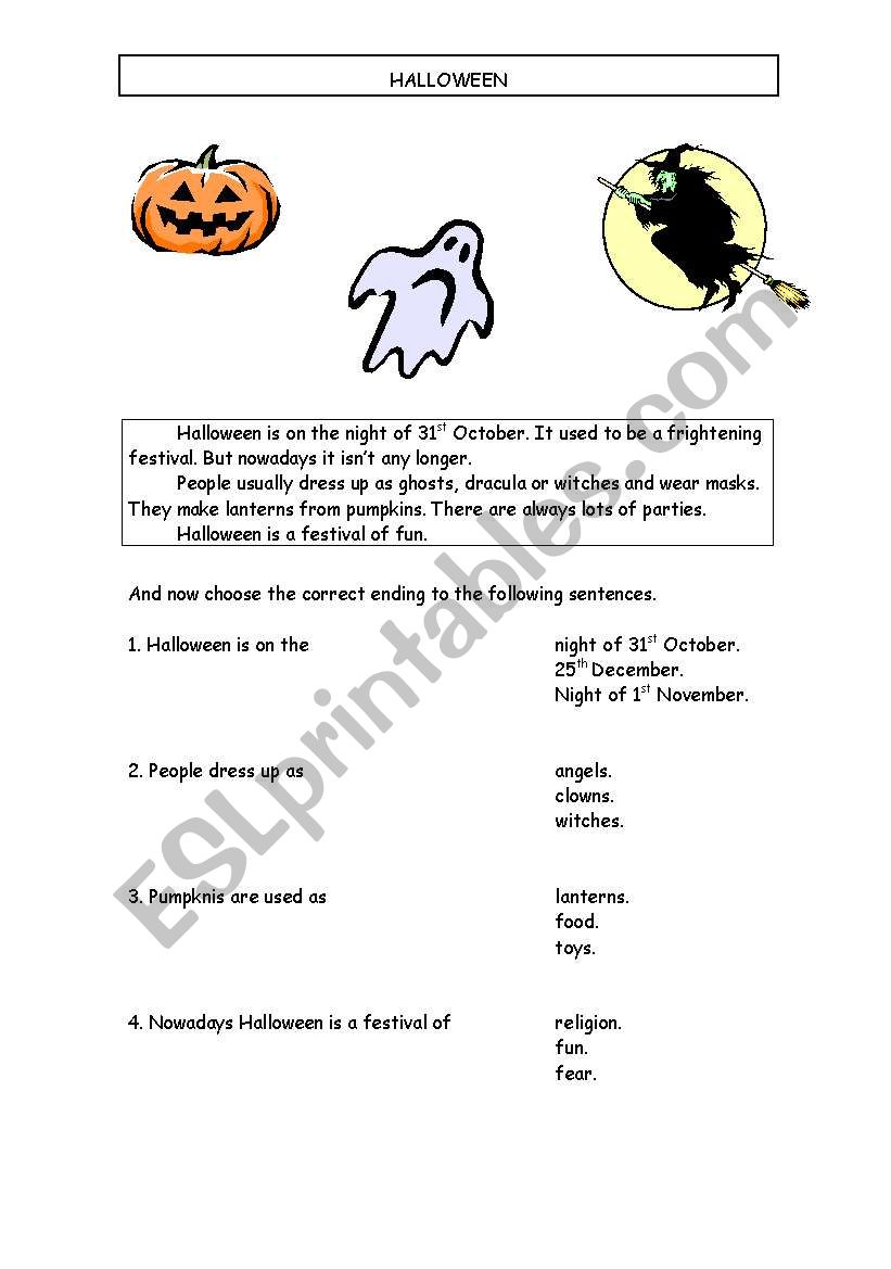 Halloween worksheet