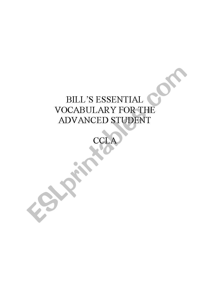Some Essential Vocab worksheet