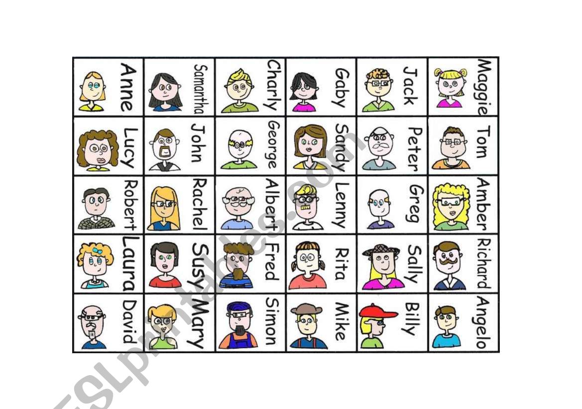 Guess Who (The game!) ESL worksheet by dlar