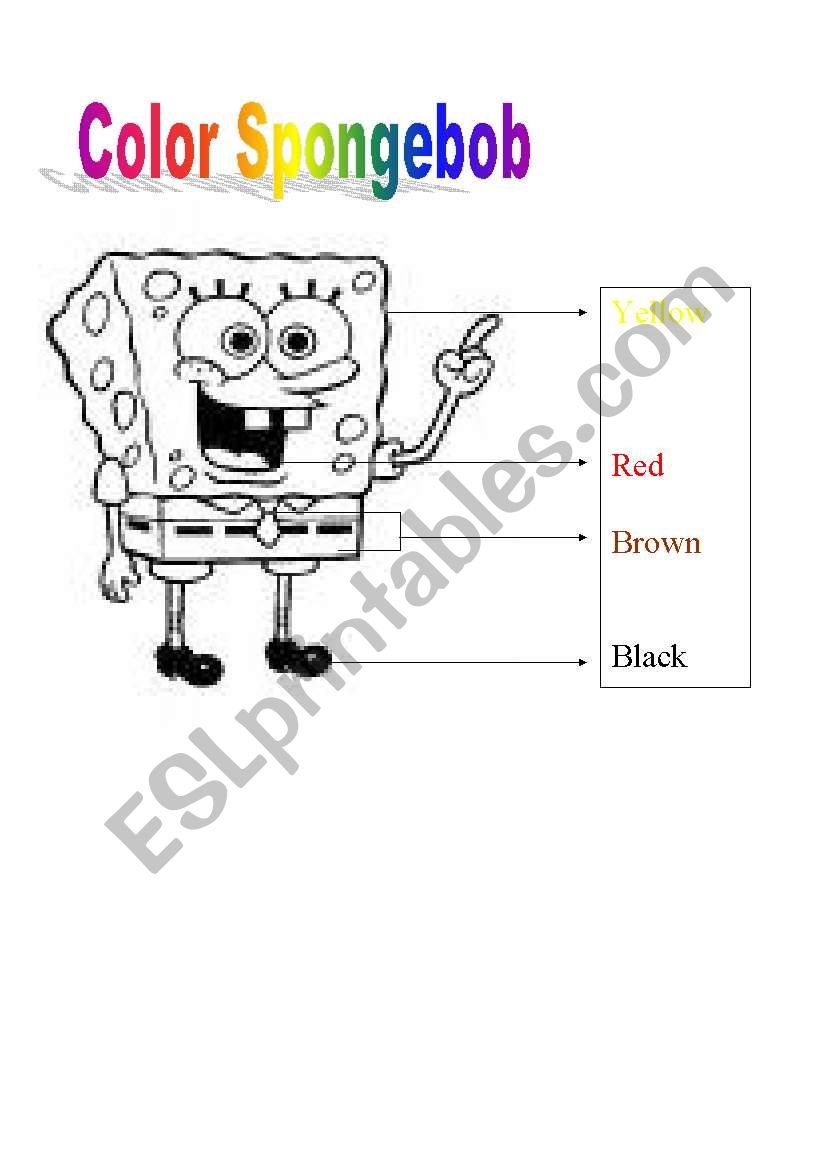 Color Spongebob worksheet