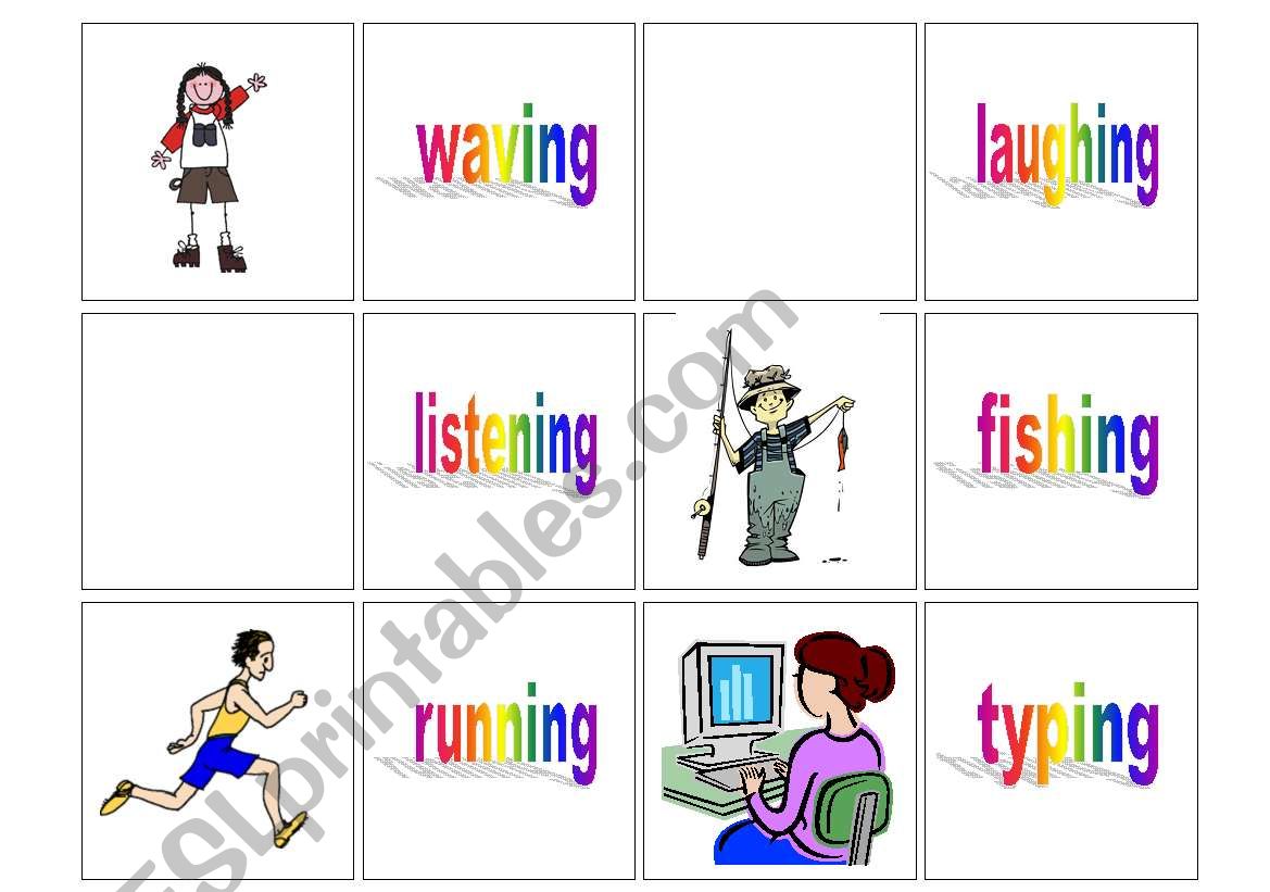 Concentration cards - action verbs (1/3)