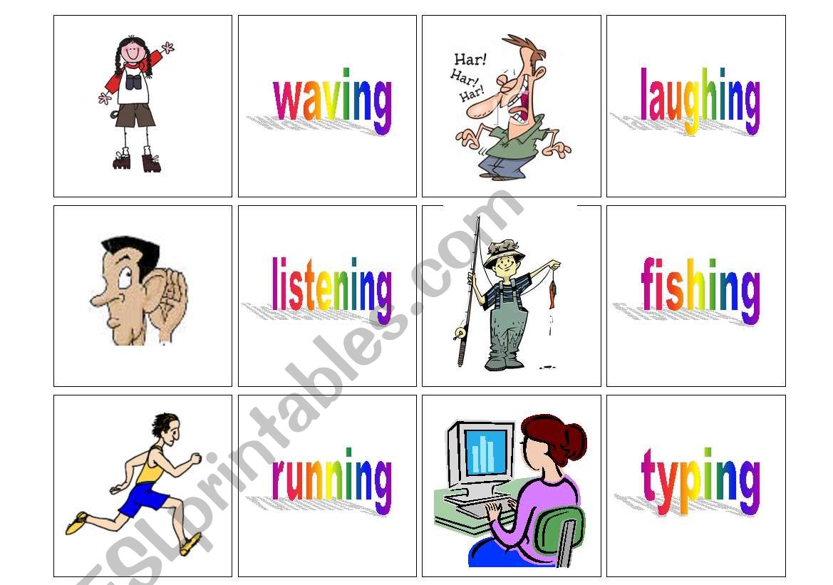 Concentration cards - action verbs (1/3) REVISED!